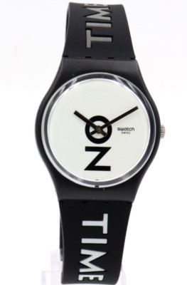 New Swiss Swatch Originals ALWAYS THERE Black Silicone Watch 34mm