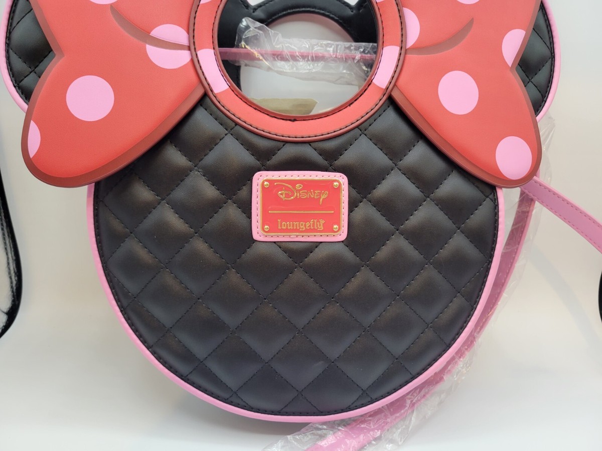 Disney Loungefly Minnie Quilted Bow Head Crossbody Bag *NWT