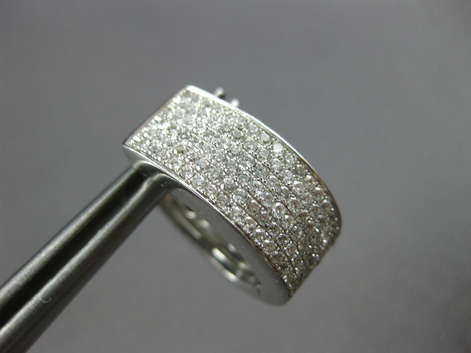 GRANDI ORECCHINI PENDENTI HUGGIE OVALI PAVÈ MULTI FILA ORO BIANCO 18KT DIAMANTE 1 96CT