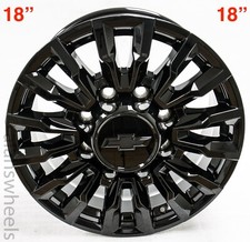 4 New 18 Chevy Silverado 2500 3500 Hd Factory Oem Gloss Black 8 Lug Wheels Rims