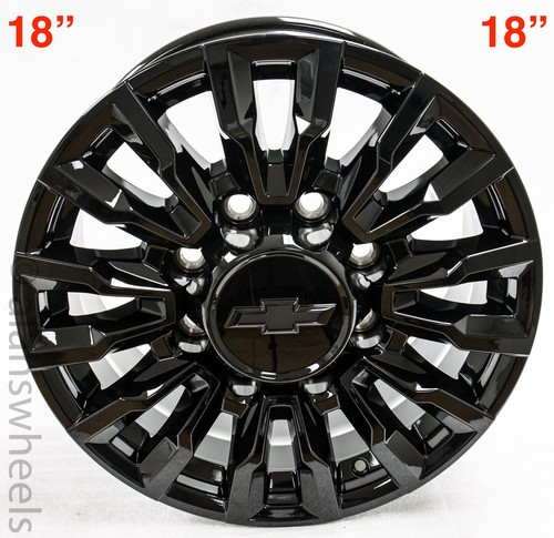 4 New 18” Chevy Silverado 2500 3500 HD Factory OEM Gloss Black 8 Lug ...
