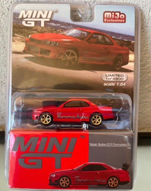 MINI GT Skyline GT-R kaira RZ 赤R34 Nissan GT-R (R34) Tommykaira R-z Red By MINI GT - MINIATURE
