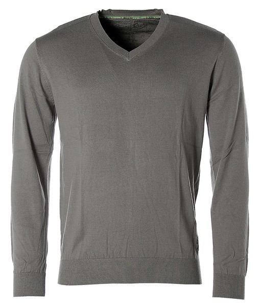 Kitaro Herren Pullover Strick V-Ausschnitt -Costa Rica- Raven M K7680-image