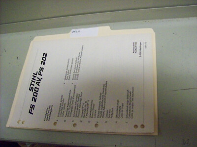 #ad PY183 Stihl Parts Manual FS200AV FS202 $19.99