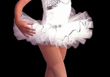 Cicci Co White/7 layers Sequin Trim Ballet TUTU With Dance Costume Flowers-6X7