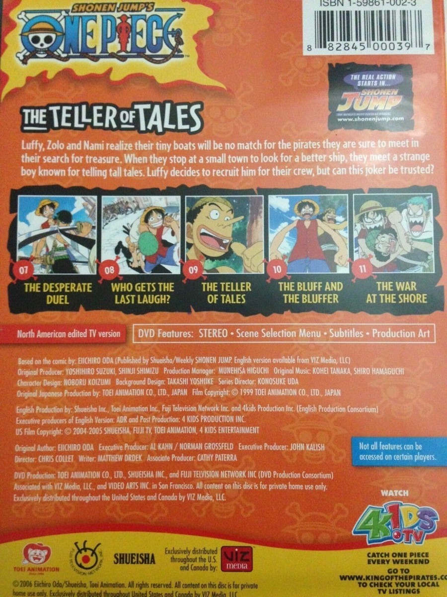 One Piece - Vol. 3: The Teller of Tales (DVD, 2006, Edited, Dubbed