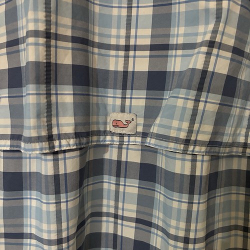 Vineyard Vines Performance Men’s XXL Blue Plaid Vented Harbor Whale Shirt - Picture 8 of 12