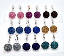 DRUSY LEVER BACK EARRINGS 2.5CM DROP - 9 COLOURS AVAILABLE