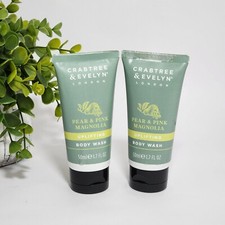 Crabtree Evelyn Pear Pink Magnolia Uplifting Body Wash 1.7 fl oz Lot of 2