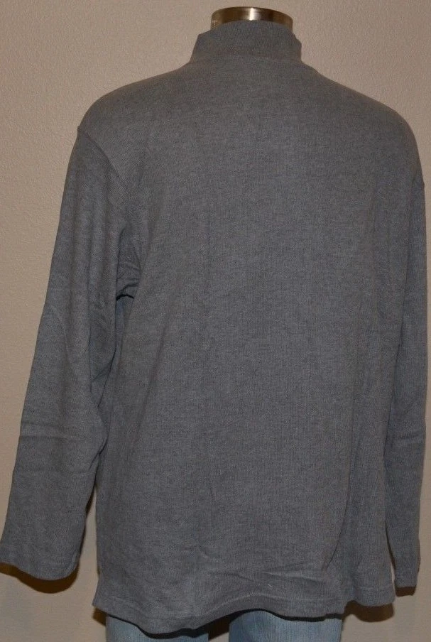 COVINGTON Gray 100% Cotton Mock Pullover 1/2 Zip Sweater Men's XXL 50-52 NWT - Image 4 of 4