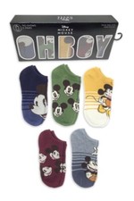 Disney Mickey Mouse Sock Gift Set 5 Pack No Show Sizes 4-10 Ships Next Day