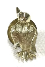 Vintage Gold Tone PENGUIN Tie Clasp Pin Tack (kp)