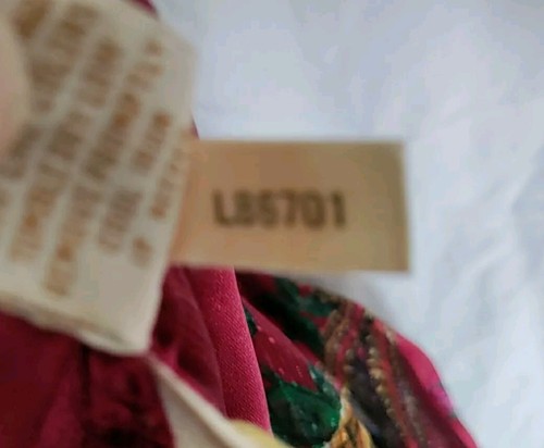 Vintage Gold Label Victoria's Secret Size M Nightshirt Floral Paisley Stripe Red - Picture 5 of 10