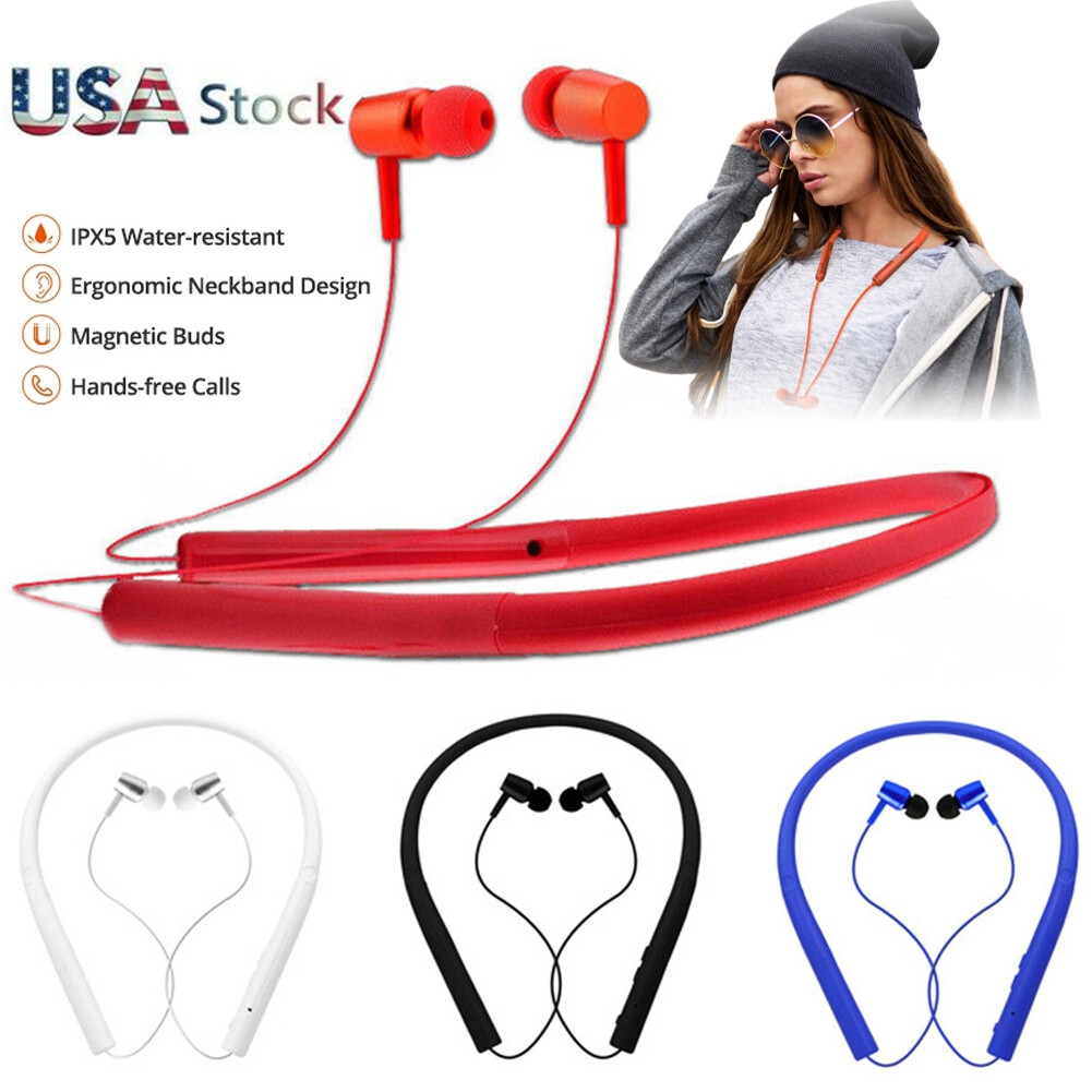 Wireless Earphone Bluetooth Running Sport Neckband Headset Noise Canceling
