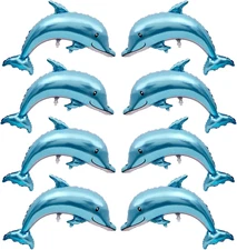 8 Pcs Dolphin Balloons Giant Dolphin Shape 46 Inch Large Foil Mylar