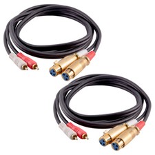 Pair of Premium 6 Foot Dual XLR Female to Dual RCA Male Patch Cables