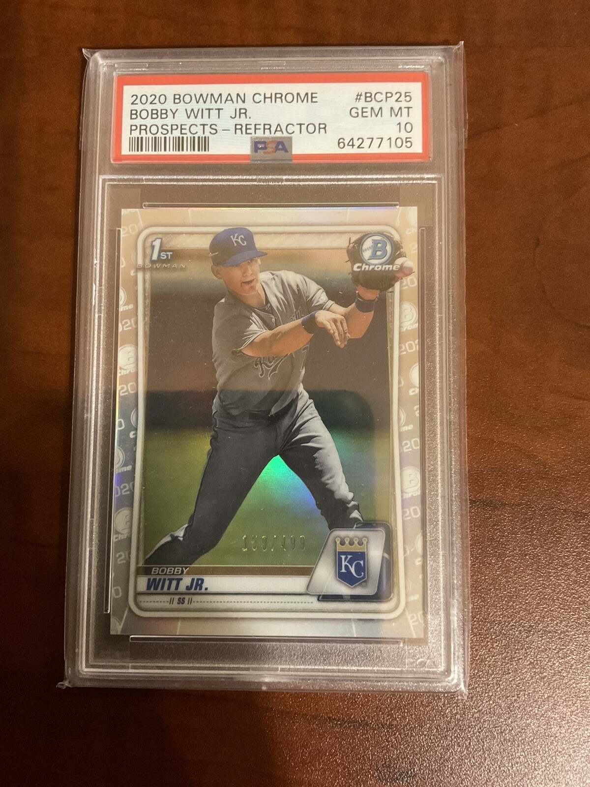 2020 Bowman Chrome REFRACTOR Bobby Witt Jr. #BCP25 PSA 10 GEM MINT SN: 159/499