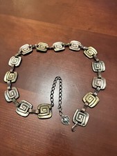 Concho Mixed Metals Hip Waist Chain Links Heart Toggle Belt