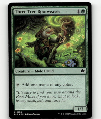 FOIL - MTG Three Tree Rootweaver #198 - Bloomburrow