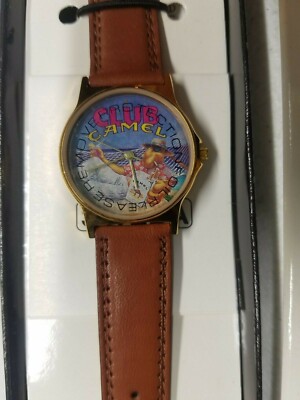 Sweda Club Camel Joe on Hammock Wrist Watchs Brown Leather Band New
