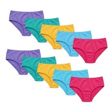 BELVIAN GIRLS PACK OF 10 BRIEFS KNICKERS UNDERWEAR 100% COTTON AGE 2-16