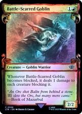 MTG SILVER FOIL Battle-Scarred Goblin Showcase - The Lord of the Rings #566