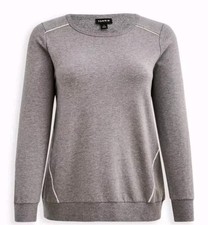 Torrid Ultra Soft Fleece Crew Neck Trim Studded Rhinestone Detail Sweatshirt M/L