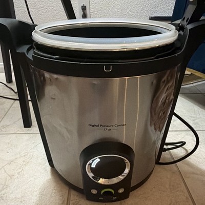 Presto Precise Digital Pressure Canner 17 qt Silver/Black w Rack Manual 02152