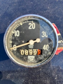 Bicicletta moto d'epoca Smiths 40mph Speedo