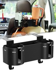 Car Headrest Backseat Cup Holder 3.7" with Organizer, High Capacity 4 in 1 Se...