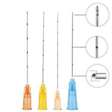 10Pcs Micro Cannula Pins with Puncture, Blunt Tip for Fillers Multi Size Options