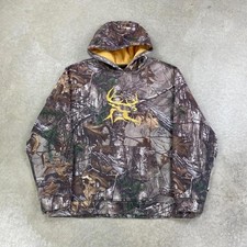 Vintage Bushmaster Real Tree Camo Sweatshirt Size Large Brown Hoodie Outdoor