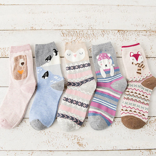 5 pares de calcetines de algodón para mujer, nuevos, de primavera y otoño, con o - Picture 27 of 28
