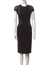 Stella McCartney Black Eyelet Cutout Sheath Dress
