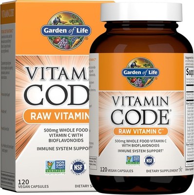 Garden of Life Vitamin Code Raw Vitamin C - 120 Capsules,500mg Whole Food Vitami