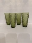 VINTAGE Set Of 4 Anchor Hocking 6.5” LIDO MILANO Green 15 Oz Flat Tumbler USA