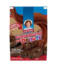 New Little Debbie Mini Donuts Double Chocolate Fudge Round Icing Box 8.6oz