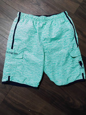 U.S. Polo Assn. Men s 11 Cargo Swim Trunks Jade Green Heather Size L Large