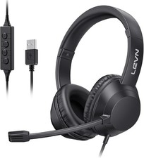 LEVN Headset with Mic, USB Headset with Microphone for PC, Headphones with Mic f