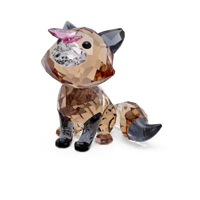 Swarovski Crystal Idyllia Fox and Butterfly Figurine Decoration, Brown, 5701250