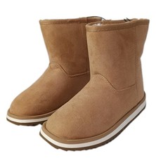 Wonder Nation Snow Boots BIG Girls Size 2 Chestnut Faux Shearling Round Toe NEW