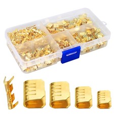 500 Pcs U Shape Copper Ring Terminals Crimp Kit - Non-Insulated Assortment Cable