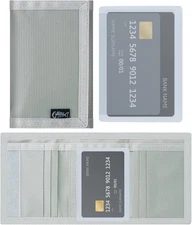Men’s Nylon Trifold Wallet with 6 Page Wallet Insert, Ultra Thin and Security