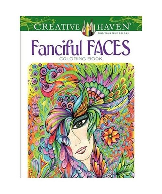 Creative Haven Fanciful Faces Coloring Book, Adatto, Miryam
