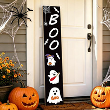 Halloween Decorations Ghost Bats Spiderweb Boo Porch Sign Door Banner 46.8"