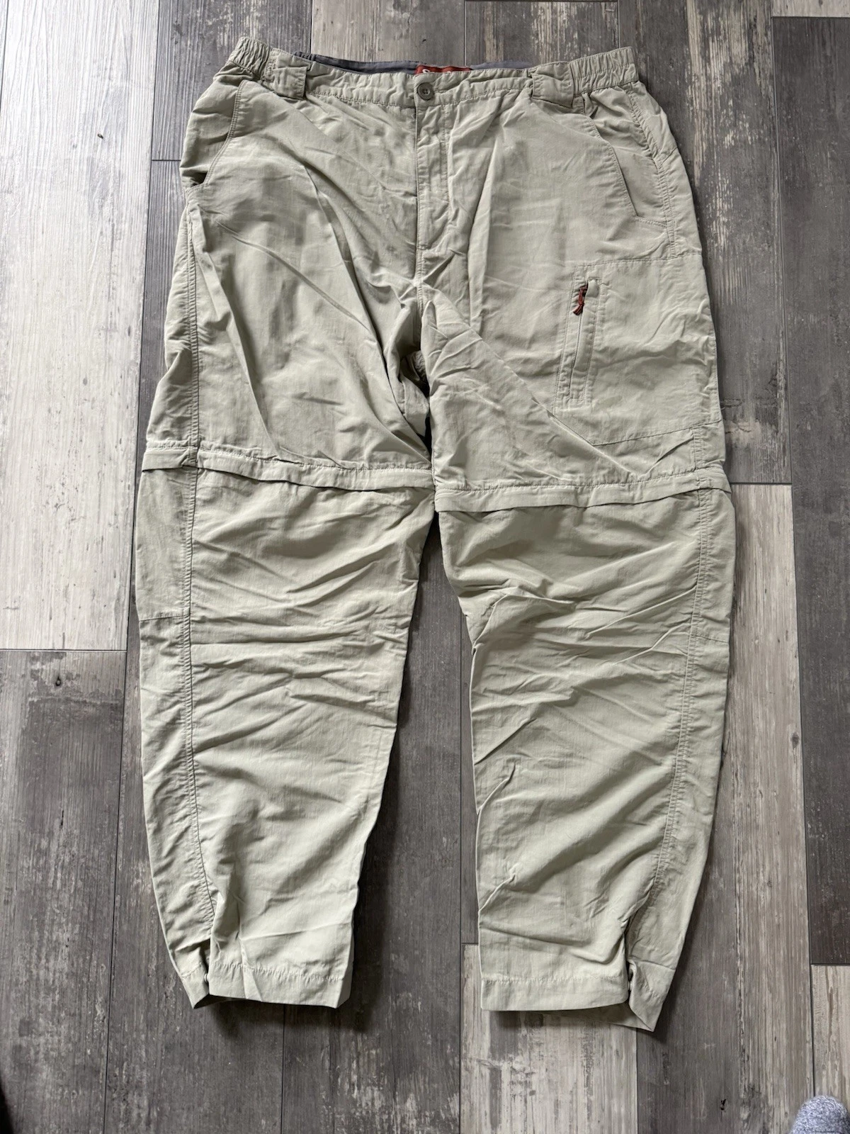 Simms COR3 Convertible Fishing Pants XL Beige 100% Nylon Breathable