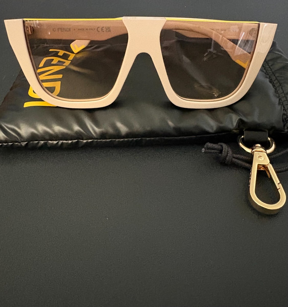 Fendi FE40136I 57F Beige Sunglasses Designer Eyewear New | eBay