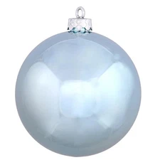 Vickerman N596832S Baby Blue Shiny Ball Ornament  3 in. - 32 per Box