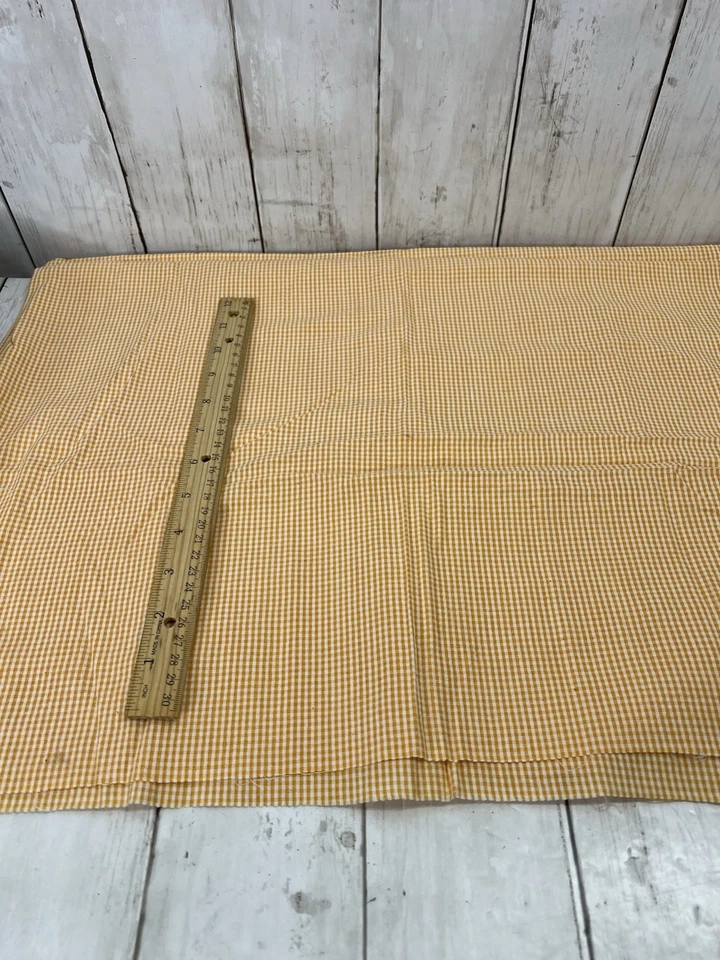 Fabric Cotton Orange White Small Gingham 2/3 yards 44" Wide Unbranded Textured - Image 2 of 4