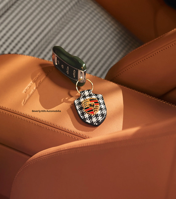 Genuine Porsche 911 Pepita Heritage keychain key ring Houndstooth
